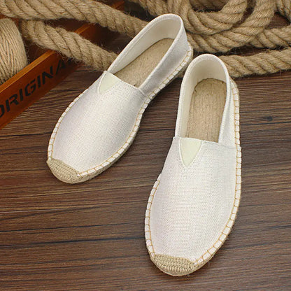 2026 Summer Autumn Men Canvas Shoes Breathable Men's Casual Shoes Slip-On Hemp Shoes Graffiti Espadrilles Women Footwear Flats