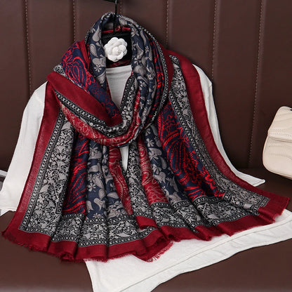2026 Spring Paisley Pashmina Scarf Shawl Muslim Ramadan Hijabs for Women Autumn Designer Print Female Sunscreen Beach Stoles