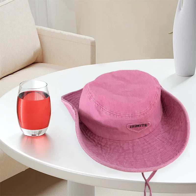 Stylish Unisex Fedora Hat with Heart Embroidery and Wide Brim Perfect for Outdoor Activities like Hiking and Camping