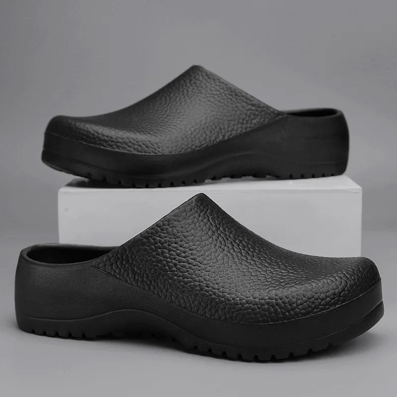 Comwarm Eva Men Clogs Slippers Chef Shoes Non-slip Kitchen Shoes Work Shoes Oil-proof Waterproof and Wear-resistant Rubber Shoes