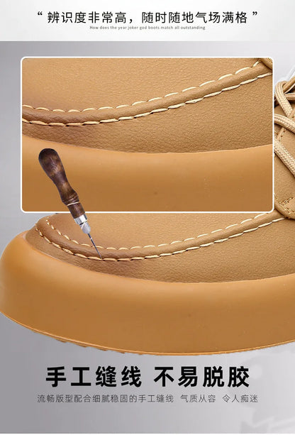 2026 Men Brogue Casual Shoes Men Genuine Leather Shoes Work Boots Business Casual Sneakers Work Personalized Fashionable Shoes