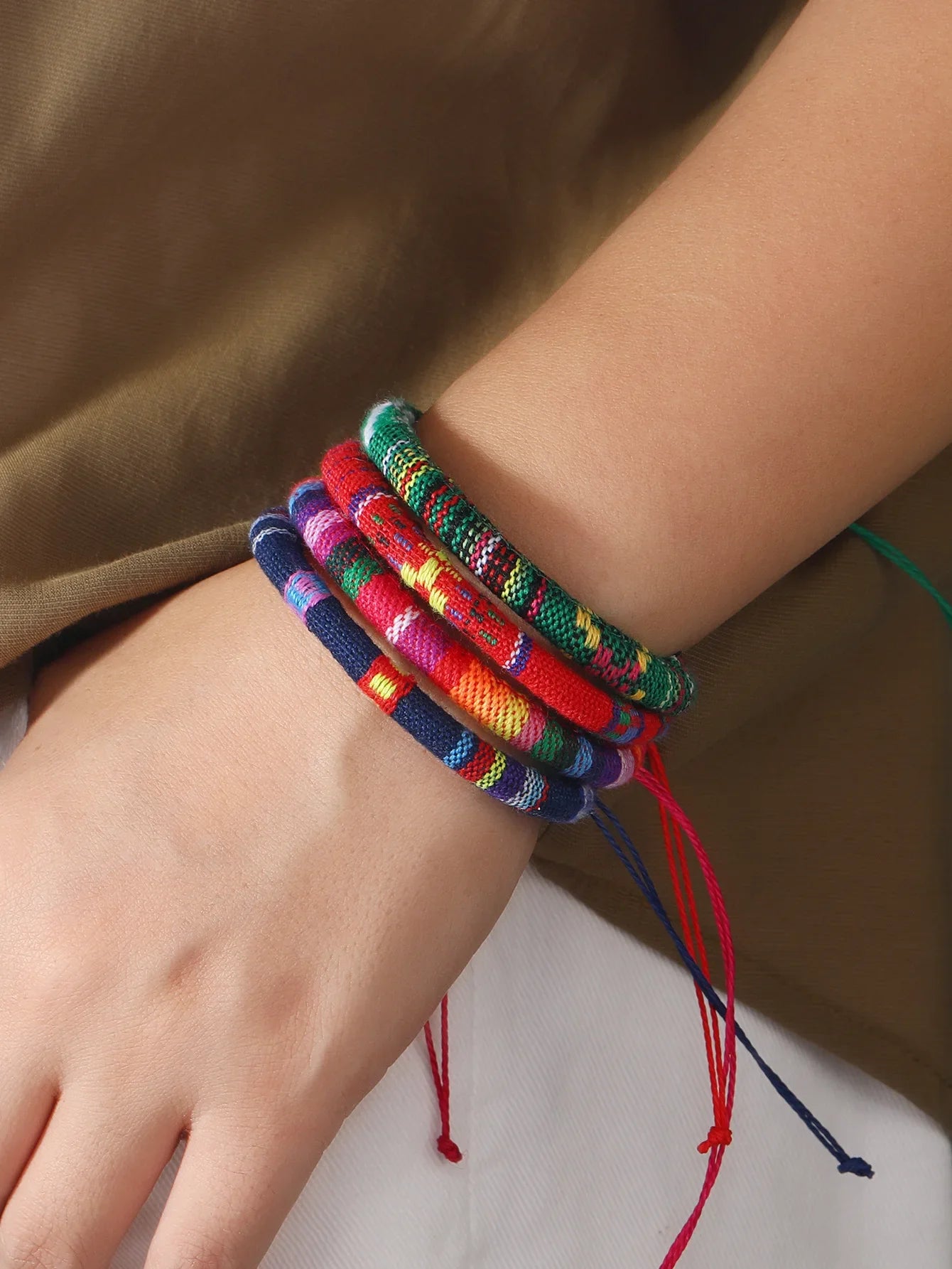 12Pcs Nepal Ethnic Colorful Bracelet Set For Women Bohemia Fabric Braided Rope Wristbands Men Bangle Fashion Summer Jewelry