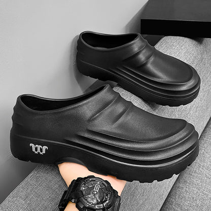 Summer Chef Shoes Thickened Work Loafers Non-slip Warm Lined Fishing Shoes Waterproof Unisex Garden Shoes for Men Women