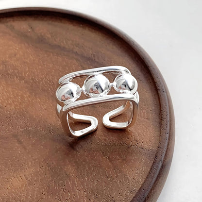 Sam Panda 925 Sterling Silver Rings For Women Men Fine Jewelry Finger Adjustable Open Vintage Chain Ring For Party Birthday Gift