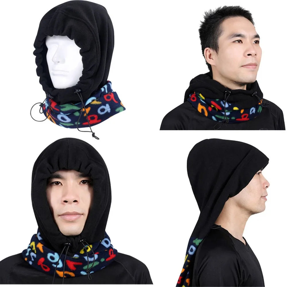 Winter Adjustable Windproof Hat Thermal Fleece Face Mask Hood Beanies for Cold Weather Warmer Full Face Ski Mask Caps