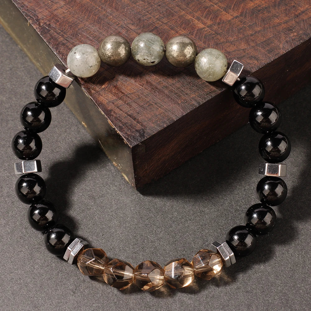 Exquisite summer accesorios hematite Pyrite brother Holiday Christmas spiritual natural stone money bracelet attract money