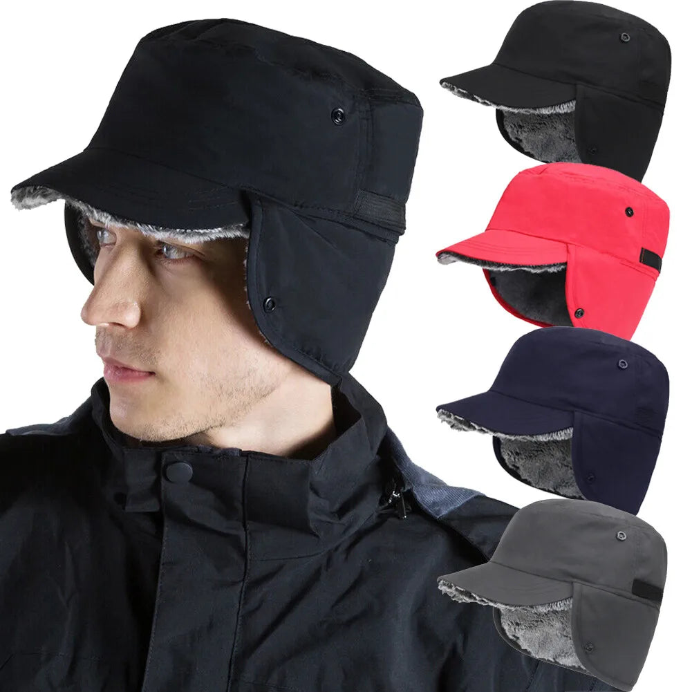 Winter Warmer Earmuffs Hat Fur Windproof Cold Weather Cap Ski Snow Hood with Ear Flaps for Men Women