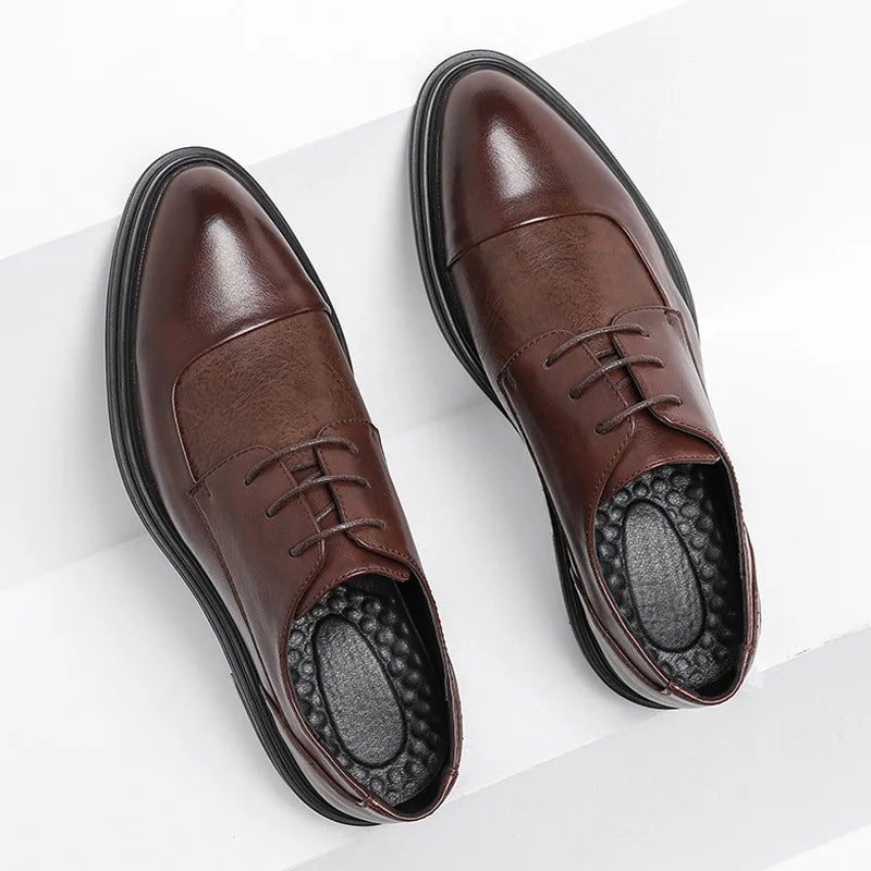 Handmade Mens Oxford Shoes Grey Leather Brogue Men's Dress Shoes Classic Business Formal Shoes for Man Wedding Zapatillas Hombre