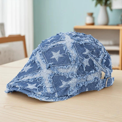 Vintage Plaid Wool Blend Ivy Cap for Women Men Retro Style Flat Cap Newsboy Hat with Adjustable Buckle Strap