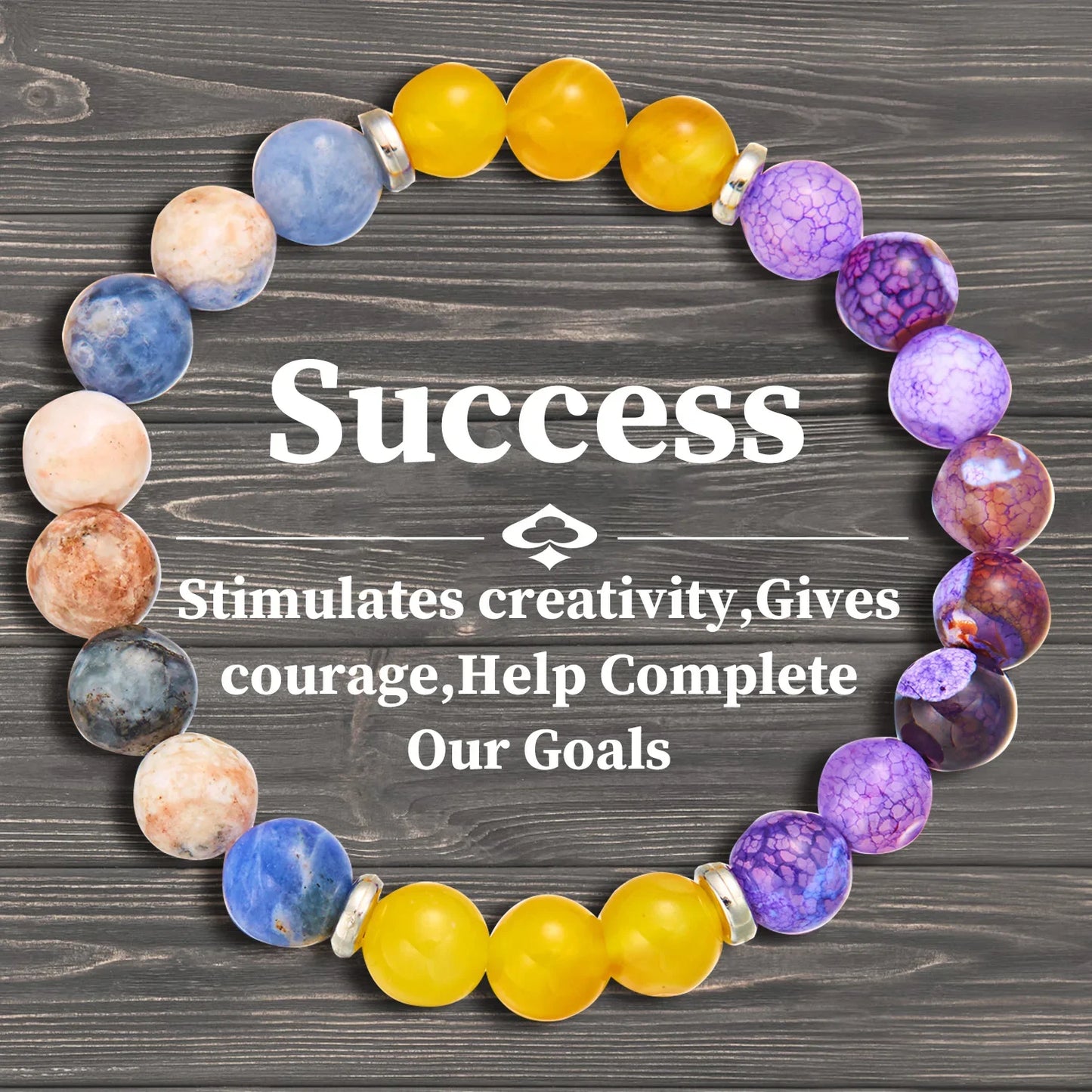 Bring Good Luck and Attract Wealth Natural Stone Bracelet Energy Meditation Bracelet Friendship Jewelry Gift Stretch Bracelet