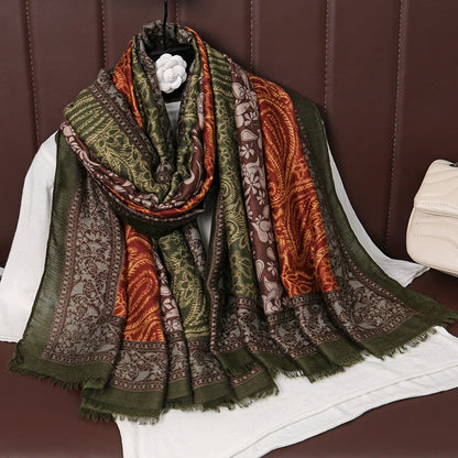 2026 Spring Paisley Pashmina Scarf Shawl Muslim Ramadan Hijabs for Women Autumn Designer Print Female Sunscreen Beach Stoles