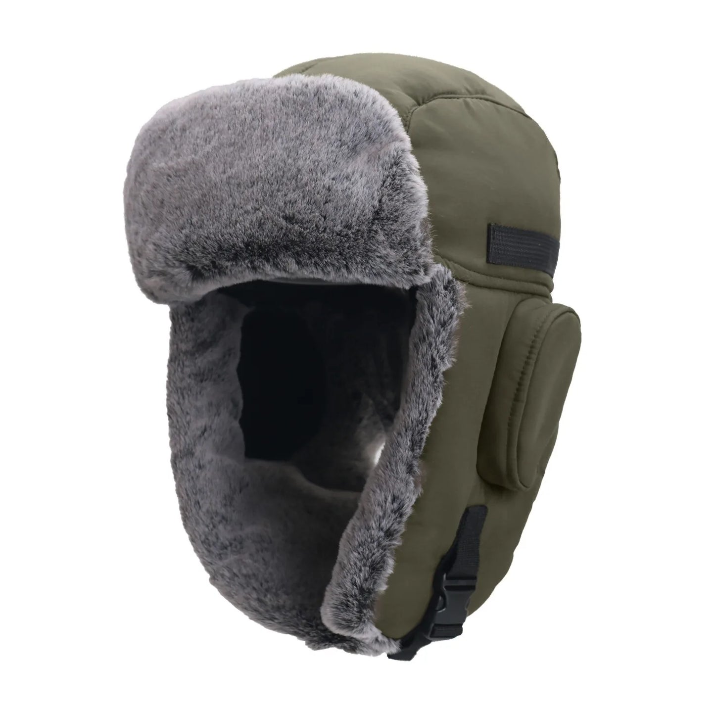 Winter Cozy Plush Ushanka Russian Hat Windproof Cold Proof Full Hood Earflap Hat Velvet Thick Thermal Hat 58-60cm