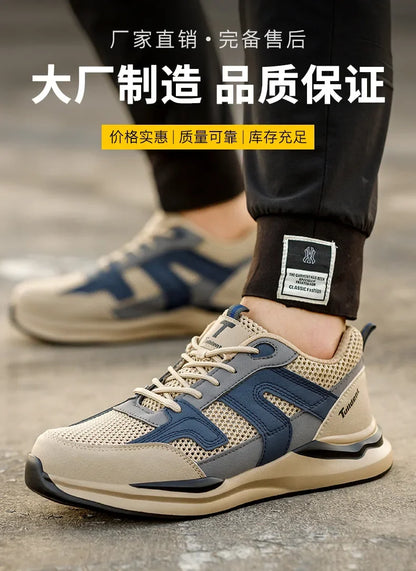 Work Sneakers Steel Toe Shoes Men Safety Shoes Puncture-Proof Work Shoes Boots Indestructible Footwear Security Lightweight