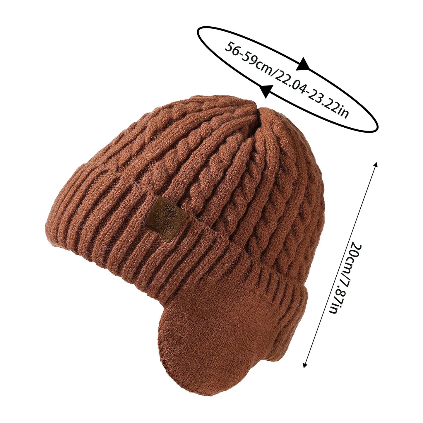 Winter Hat Glove Scarf Sets Knit Slouchy Beanie Hat Neck Warmer Screen-Touch Texting Gloves for Snow Cold Weather