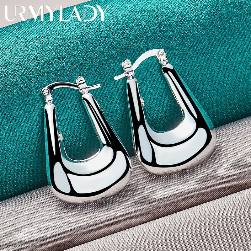 URMYLADY 925 Sterling Silver Battleax Earrings For Women Fashion Wedding Engagement Charm Jewelry