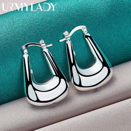URMYLADY 925 Sterling Silver Battleax Earrings For Women Fashion Wedding Engagement Charm Jewelry