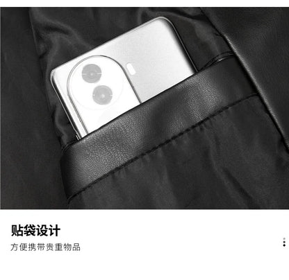 Spring And Autumn Locomotive Leather Jacket Men's Jacket Young Men's Stand-up Collar Casual Handsome Leather Jacket Men