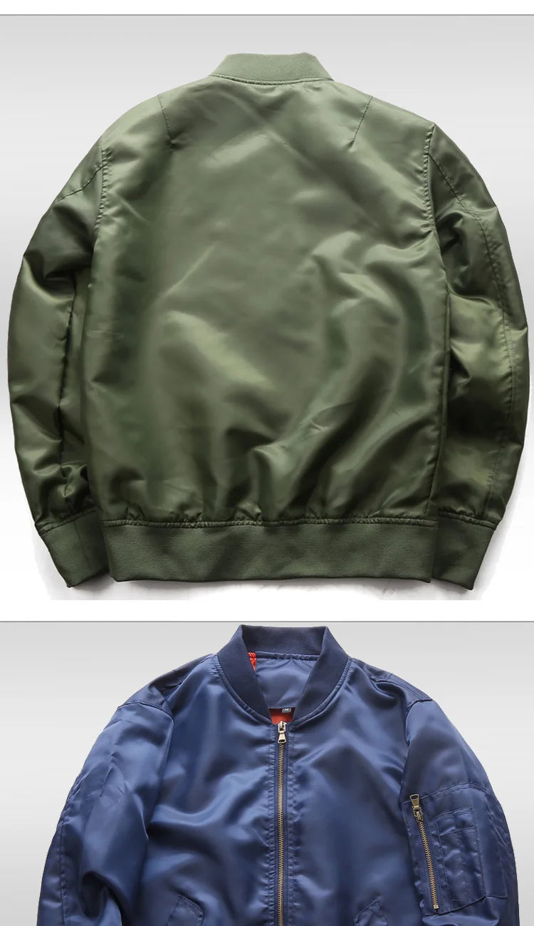 Mens Bomber Jacket 2025 New Spring Autumn Male Baseball Jackets Pilot Men Outwear Army Green Coat Zipper Men's Tactical Uniform