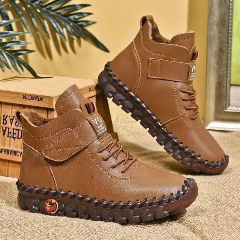Women White  Winter Women Boots Mom Cotton Shoes for Women 2024 New Waterproof Keep Warm Short Snow Boot Brown Long Boots