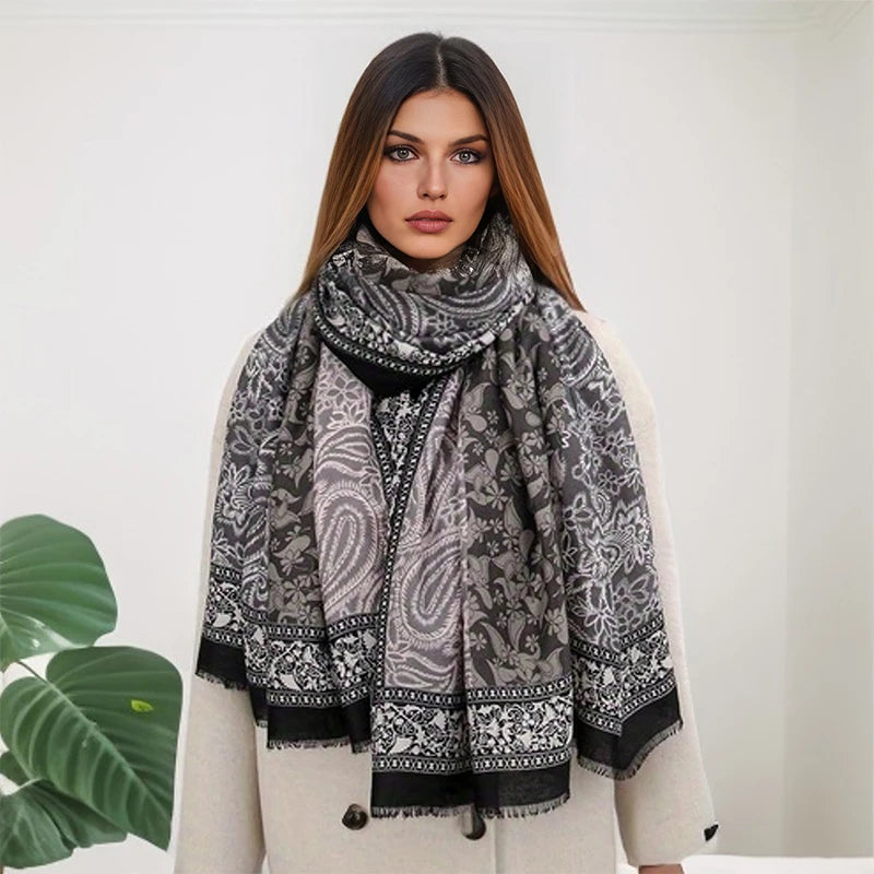 2026 Spring Paisley Pashmina Scarf Shawl Muslim Ramadan Hijabs for Women Autumn Designer Print Female Sunscreen Beach Stoles