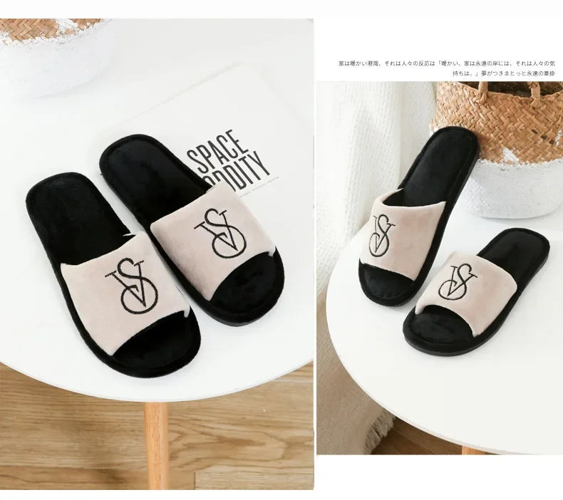 New Women's Cotton Slippers Warm Cotton Slippers Men Women Sandals  Zapatos De Mujer Shoes Slides