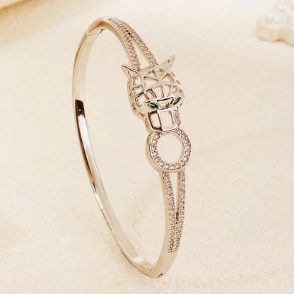 Trendy Stainless Steel Golden Snake Owl Zirconia Bracelet For Women Classic Animals Bangles Jewelry Accessories Summer As Gifts