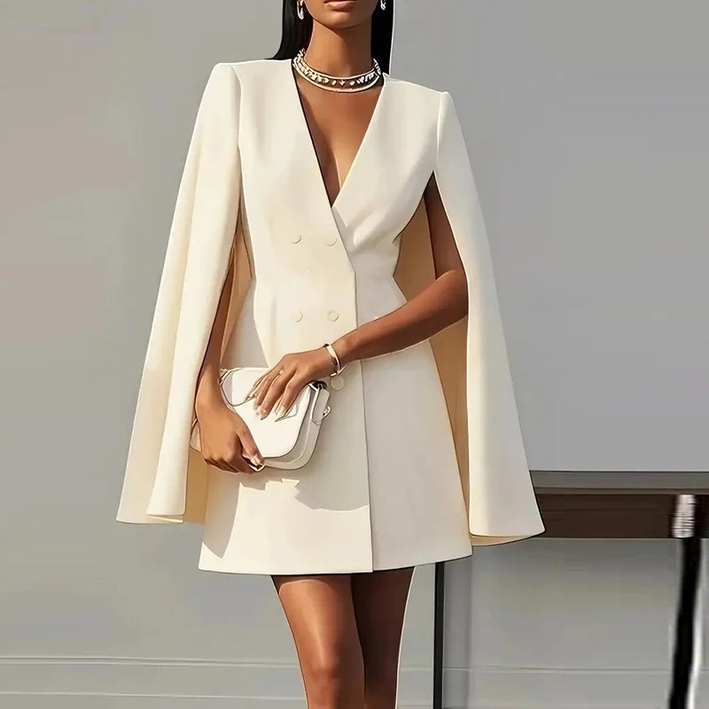 Fashion Women Suit Style Office Dress Temperament Mini Dress Women Autumn V Neck Long Sleeve Formal Dress With Tied Waist Sexy