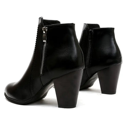 Ankle Boots Women's Fashion Coarse Heel Short Boots 43 Large Women's Shoe Size Side Zipper High Heel Boots Women Platform Boots