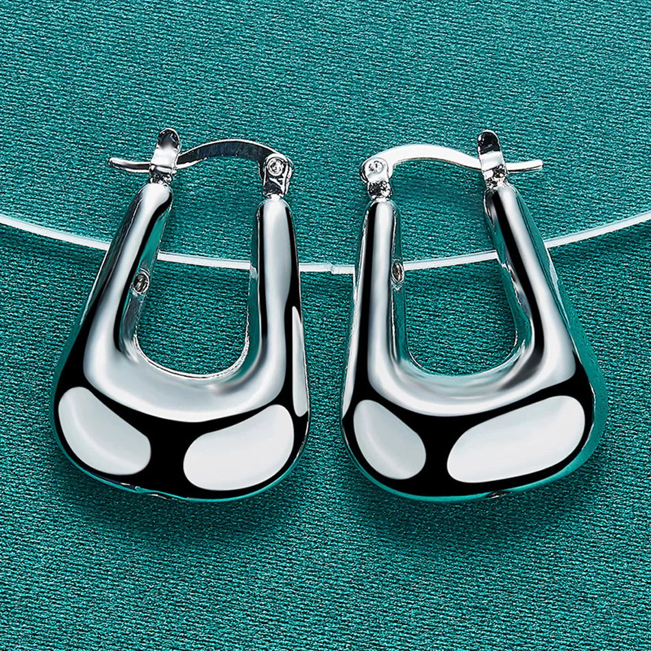 URMYLADY 925 Sterling Silver Battleax Earrings For Women Fashion Wedding Engagement Charm Jewelry