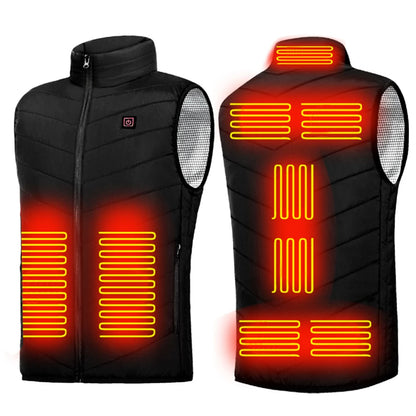 No battery 9 Zone Heating Vest Mens USB Infrared Thermal Jacket Smart Heated Clothes Winter Cold-proof Thick Sleeveless Hiking