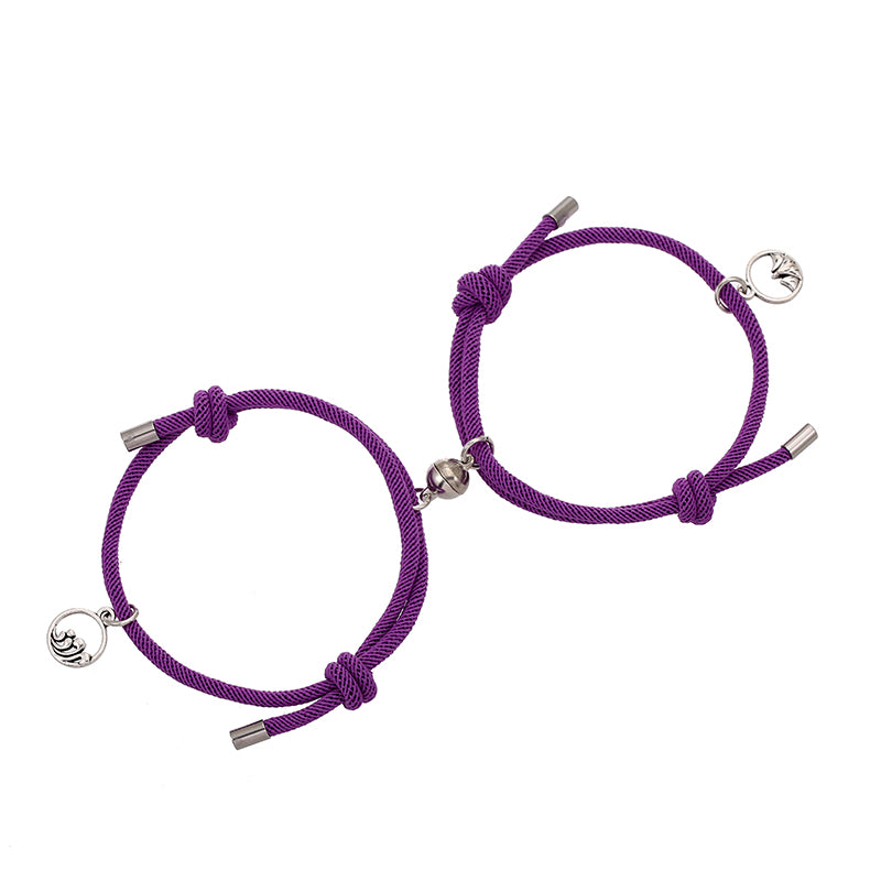 Sea Mountain Bracelet Couple Stainless Steel Magnetic Gift Handmade Adjustable Forever Love Relationship Bracelet Friends