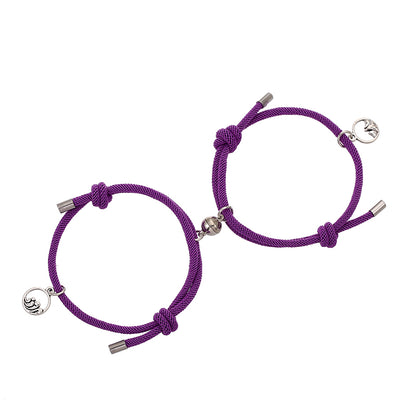 Sea Mountain Bracelet Couple Stainless Steel Magnetic Gift Handmade Adjustable Forever Love Relationship Bracelet Friends