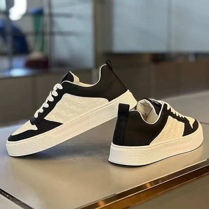 White Casual Leather Men Sneakers Shoes Comfortable Trend Board Shoes for Men Breathable Sneakers Sports Shoes Men Running Shoes