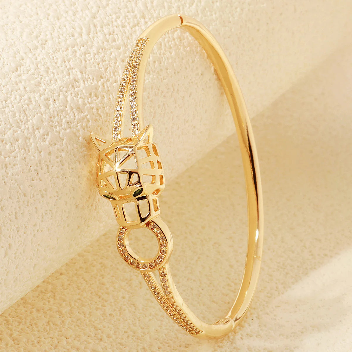 Trendy Stainless Steel Golden Snake Owl Zirconia Bracelet For Women Classic Animals Bangles Jewelry Accessories Summer As Gifts