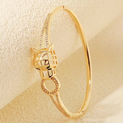 Trendy Stainless Steel Golden Snake Owl Zirconia Bracelet For Women Classic Animals Bangles Jewelry Accessories Summer As Gifts