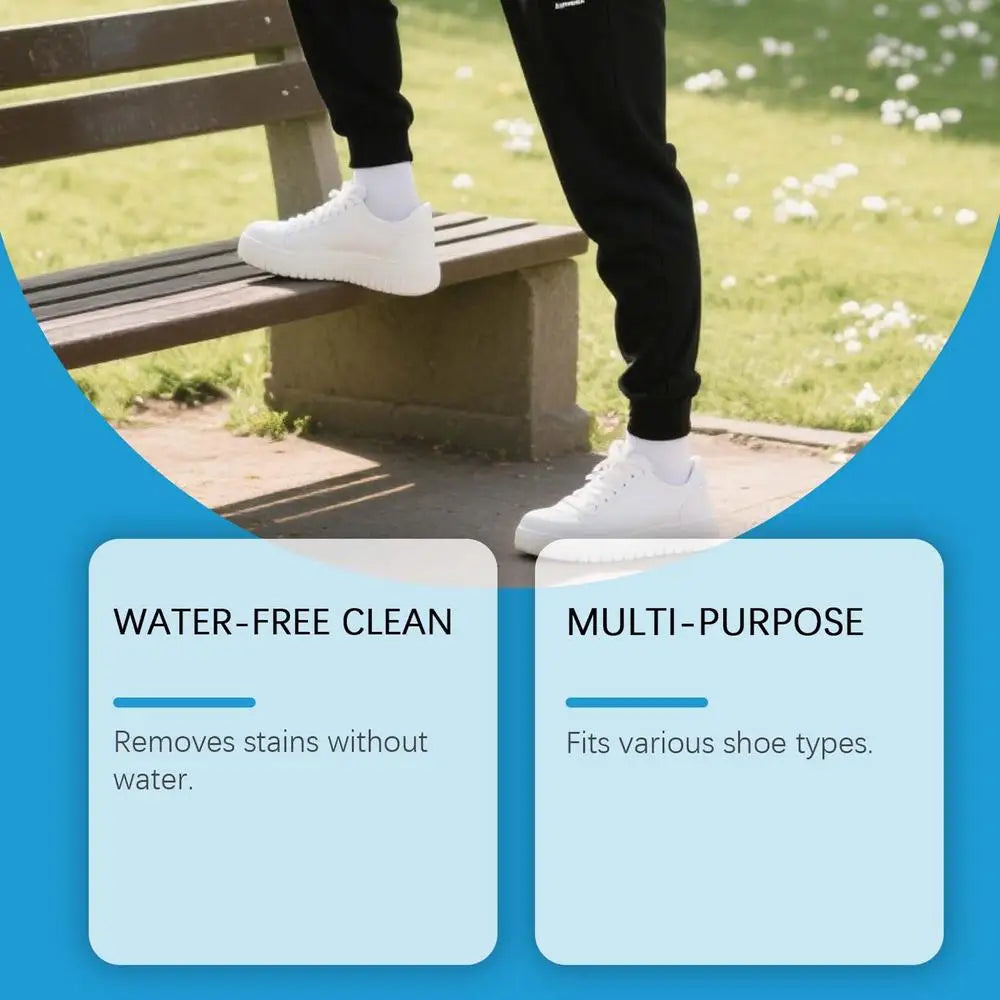 100g White Shoe Cleaner Cream Anti-Yellowing Stain Remover with Sponge Leather Mesh Rubber Canvas Cleaning Kit for Boots Shoes