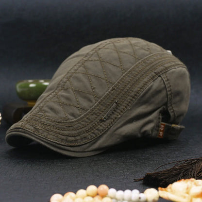 Unisex Golf Driving Cotton Sun Flat Cap Men Women Solid Color Outdoor Casual Spring Summer Peaked Hat