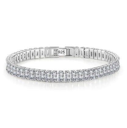 3/4/5MM Moissanite Tennis Bracelet 925 Sterling Silver Plated 18K White Gold Pass Diamond Test with GRA Bracelets for Women Men