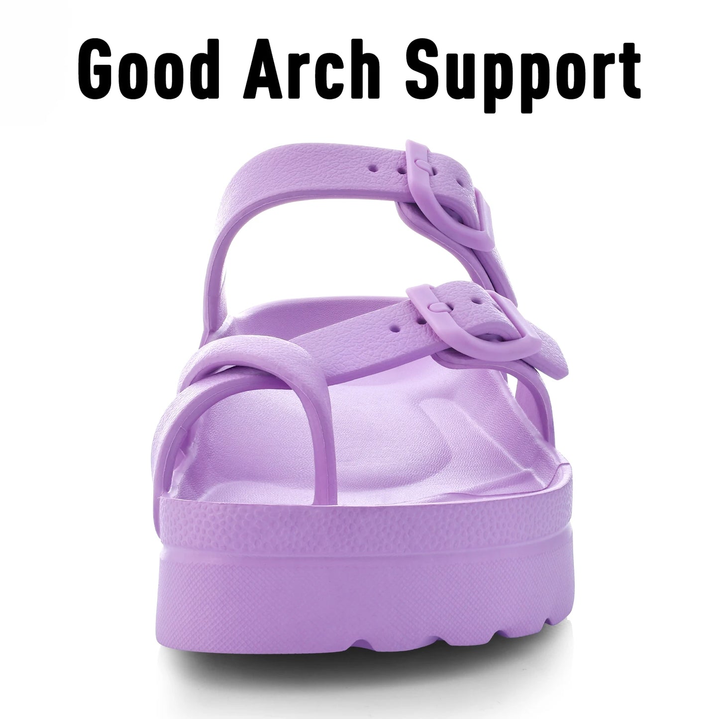 Bebealy Fashion Sandals for Women and Men Pillow Slippers Double Buckle Sandals Adjustable Slides EVA Flat Sandals Beach Sandals