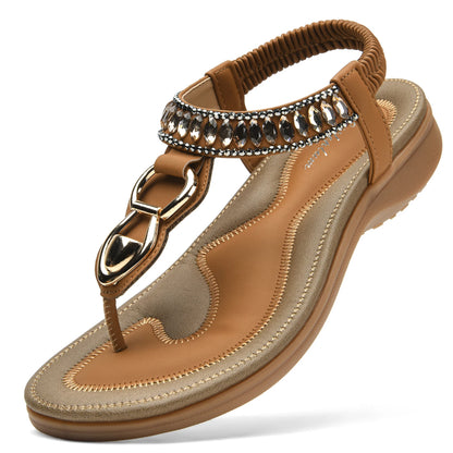 Womens T-Strap Flip Flop Thong Sandals Beach Shoes for Women Comfortable Summer Dressy Flat Sandals