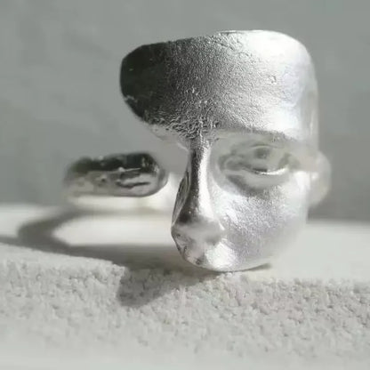 Sam Panda 925 Sterling Silver Rings For Women Men Fine Jewelry Finger Adjustable Open Vintage Chain Ring For Party Birthday Gift