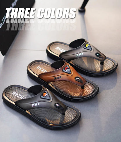 Men's Bathroom Flip Flops Summer Outdoor Anti Slip Men's Casual Beach Slippers