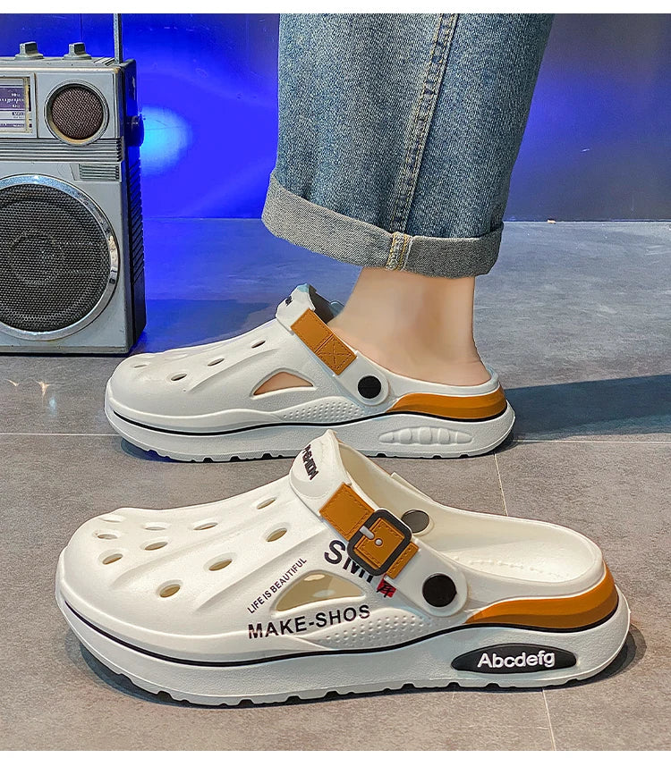 Summer Men Slippers Classics EVA Insole Men Shoes Arch Support Waterproof  Garden Clogs For Men Beach Shoes