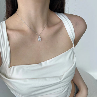Vinregem Sparkling Crushed Ice Cut Lab Created Sapphire Gems Pendant Necklaces 100% 925 Sterling Silver Fine Jewelry Wholesale