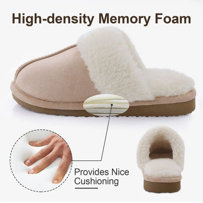 Litfun Fuzzy Platform Slippers For Women Winter Warm House Shoes With Memory Foam Outdoor Anti-Slip Fashion Fur Fluffy Slippers