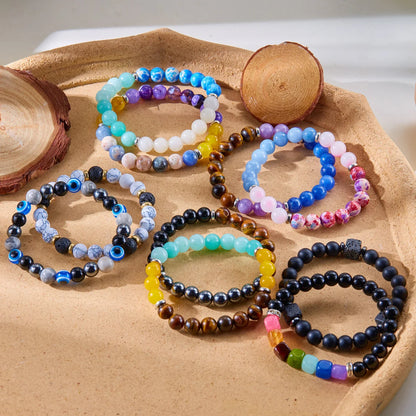 Bring Good Luck and Attract Wealth Natural Stone Bracelet Energy Meditation Bracelet Friendship Jewelry Gift Stretch Bracelet