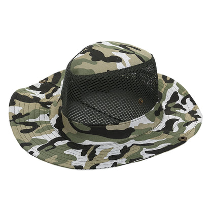 Summer Bucket Hats Hollow out Breathable Wide Brim Fisherman Hat Drawstring UV Protection Casua Hats for Outdoor Travel Hiking