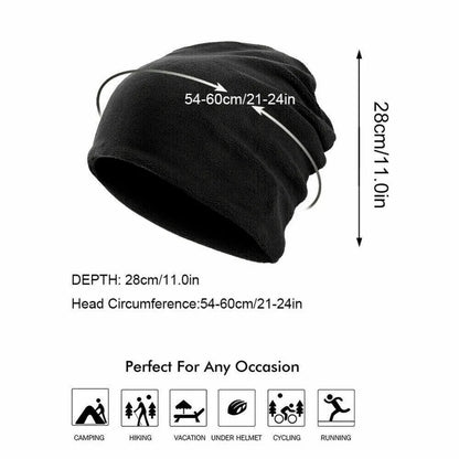 Winter Warmer Ponytail Skull Cap Windproof Thermal Fleece Beanie Hat Running Ski Outdoor Sports Cap with Ear Cover for Men Women