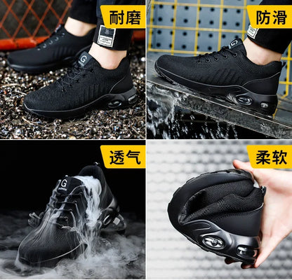 New Styles Men Safety Boots with Steel Toe Cap Anti-smash Work Sneakers Safety Shoes Men Indestructible Work Boots Hiking Shoes