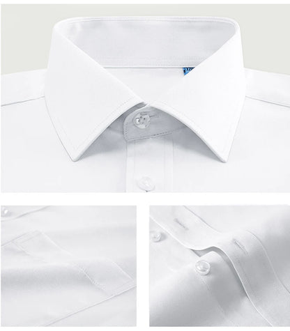 Men's Classic Long Sleeve Standard-fit Dress Shirts Formal Business Social Simple Basic Design White Work Office Casual Shirt